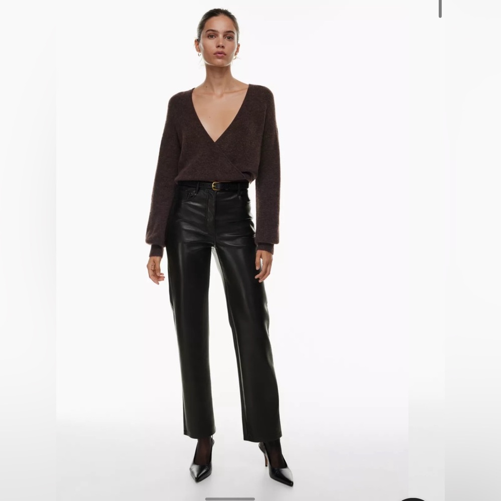 Aritzia Melina Black Leather Pant
